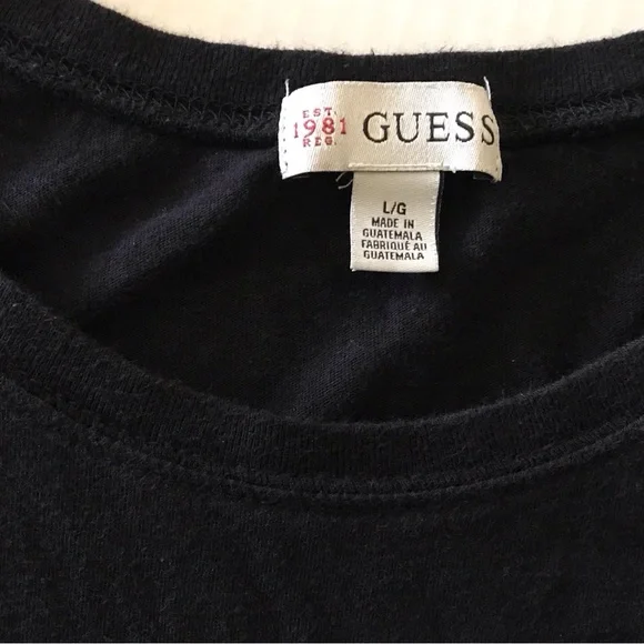 Guess Black Graphic T-Shirt for Women - Picture 2 of 3